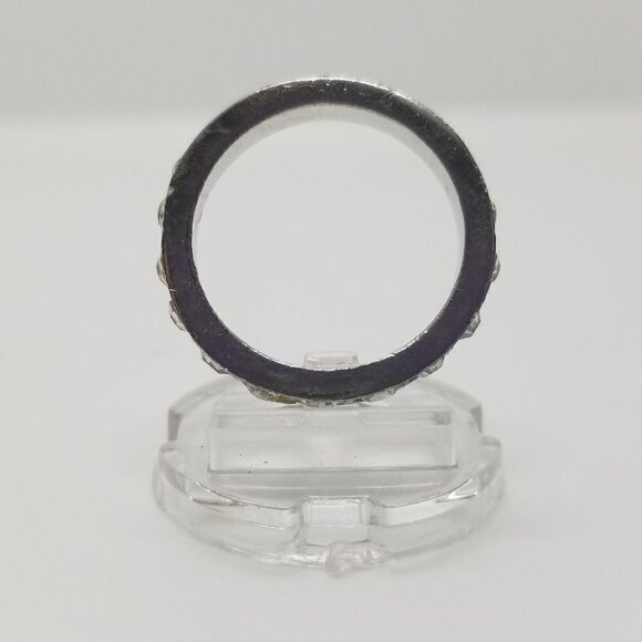Silver Circular White Ring  - Picture 4 of 5